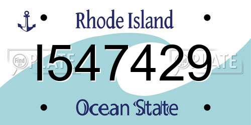 I547429 Rhode Island License Plate
