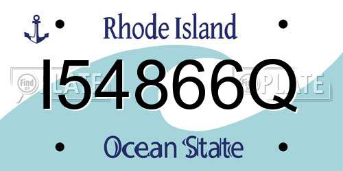 I54866Q Rhode Island License Plate