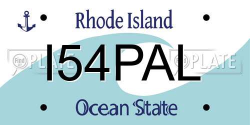 I54PAL Rhode Island License Plate