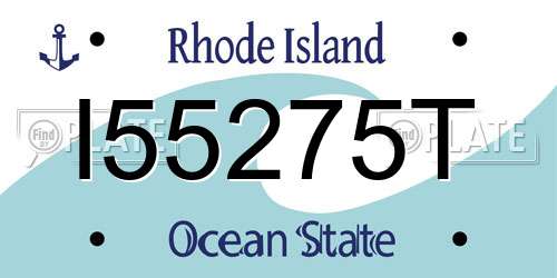 I55275T Rhode Island License Plate