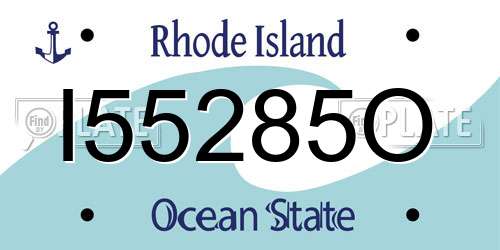 I55285O Rhode Island License Plate