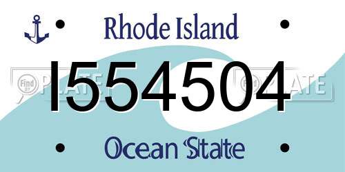 I554504 Rhode Island License Plate