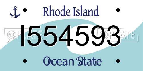 I554593 Rhode Island License Plate