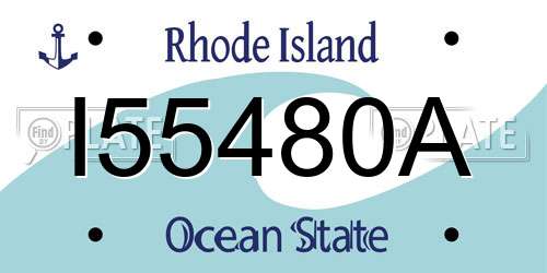 I55480A Rhode Island License Plate