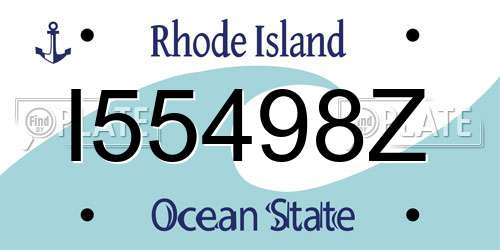 I55498Z Rhode Island License Plate