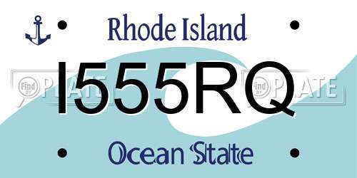 I555RQ Rhode Island License Plate