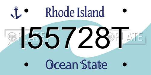 I55728T Rhode Island License Plate