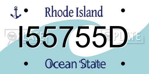 I55755D Rhode Island License Plate