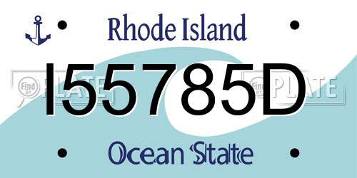 I55785D Rhode Island License Plate