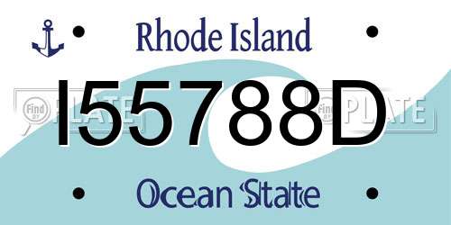 I55788D Rhode Island License Plate