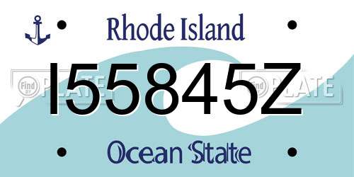 I55845Z Rhode Island License Plate