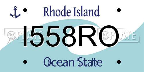 I558RO Rhode Island License Plate