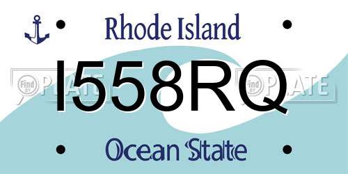 I558RQ Rhode Island License Plate
