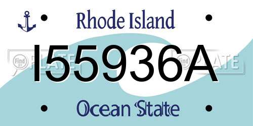 I55936A Rhode Island License Plate