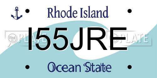 I55JRE Rhode Island License Plate
