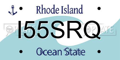 I55SRQ Rhode Island License Plate