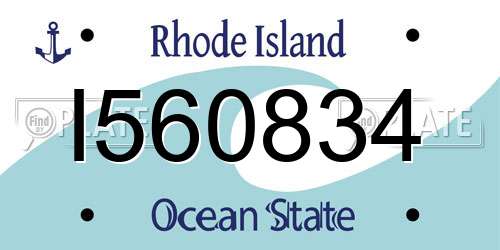 I560834 Rhode Island License Plate