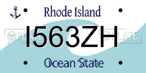 I563ZH Rhode Island License Plate