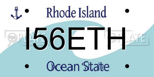 I56ETH Rhode Island License Plate