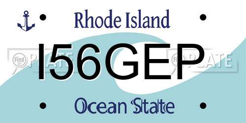 I56GEP Rhode Island License Plate
