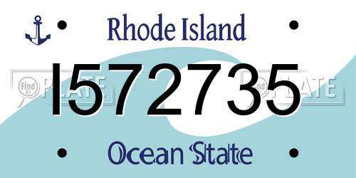 I572735 Rhode Island License Plate