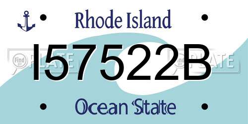 I57522B Rhode Island License Plate