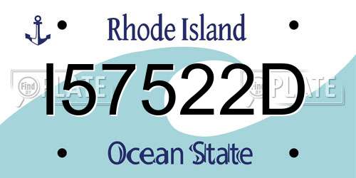I57522D Rhode Island License Plate