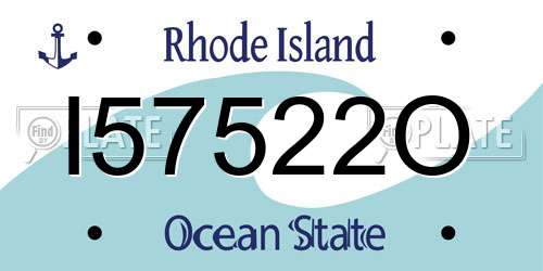 I57522O Rhode Island License Plate