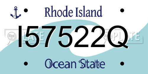 I57522Q Rhode Island License Plate