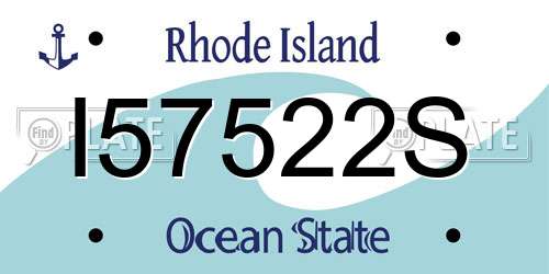I57522S Rhode Island License Plate