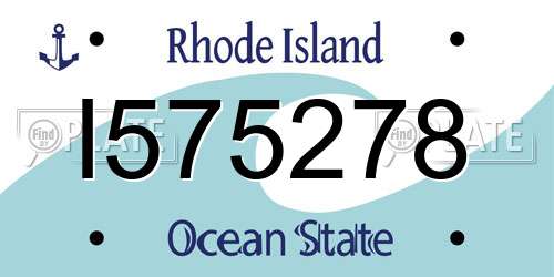 I575278 Rhode Island License Plate