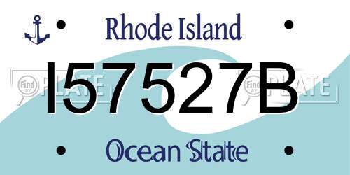 I57527B Rhode Island License Plate