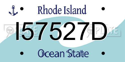 I57527D Rhode Island License Plate