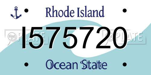 I575720 Rhode Island License Plate