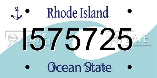 I575725 Rhode Island License Plate