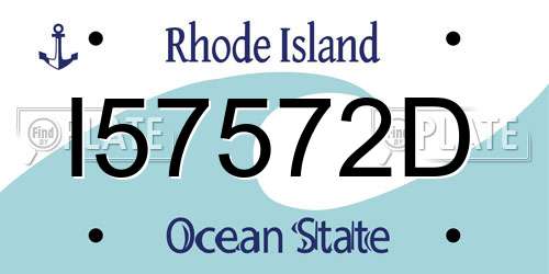 I57572D Rhode Island License Plate