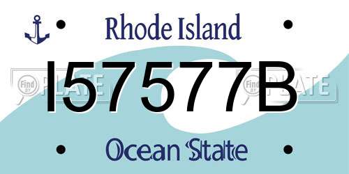 I57577B Rhode Island License Plate