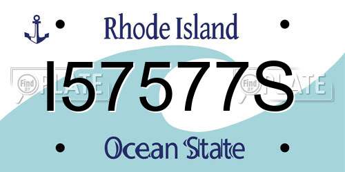 I57577S Rhode Island License Plate
