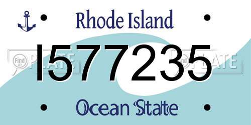 I577235 Rhode Island License Plate