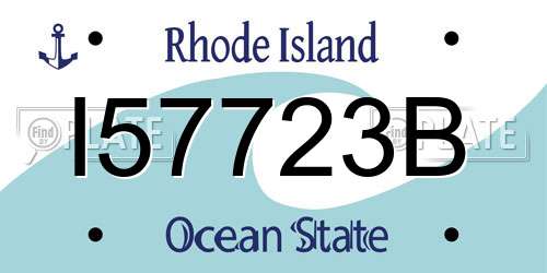 I57723B Rhode Island License Plate