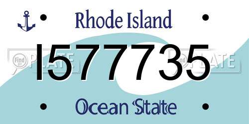 I577735 Rhode Island License Plate