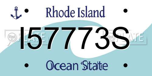 I57773S Rhode Island License Plate