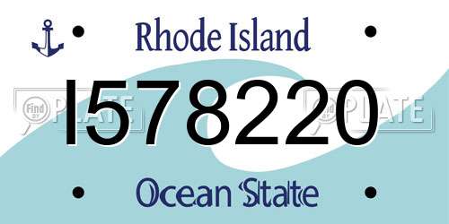I578220 Rhode Island License Plate