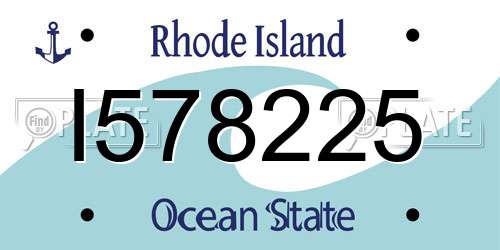 I578225 Rhode Island License Plate