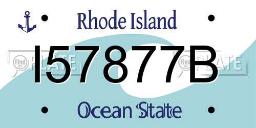 I57877B Rhode Island License Plate