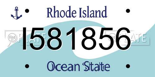 I581856 Rhode Island License Plate