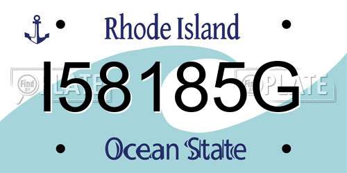 I58185G Rhode Island License Plate