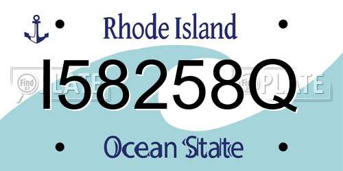 I58258Q Rhode Island License Plate