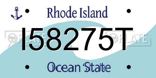 I58275T Rhode Island License Plate