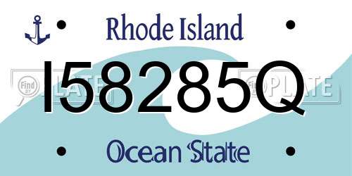 I58285Q Rhode Island License Plate